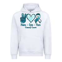 White Peace Love Cure Cervical Cancer Urban Hoodie - Jasminsmagicworld