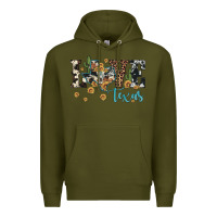 Army Green love texas map sunflower cactus cowhide leopard Premium Hoodie - Artiststas