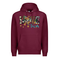 Burgundy love texas map sunflower cactus cowhide leopard Premium Hoodie - Artiststas
