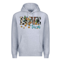 Heather Grey love texas map sunflower cactus cowhide leopard Premium Hoodie - Artiststas