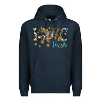 Navy love texas map sunflower cactus cowhide leopard Premium Hoodie - Artiststas