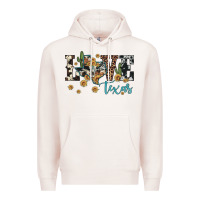 Pale Pink love texas map sunflower cactus cowhide leopard Premium Hoodie - Artiststas