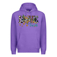 Purple love texas map sunflower cactus cowhide leopard Premium Hoodie - Artiststas