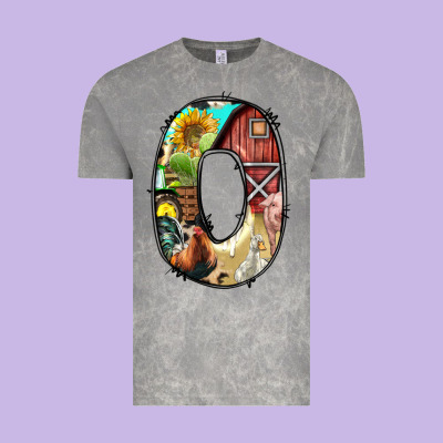 Farm Life Alphabet Lowercase Letters O Vintage Tee Designed By Bundleandbundleshop