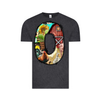 Vintage Black farm life alphabet lowercase letters o Vintage Tee - BundleAndBundleShop