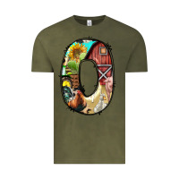 Vintage Olive farm life alphabet lowercase letters o Vintage Tee - BundleAndBundleShop