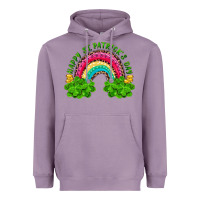 Lavender Happy St. Patrick's Day Rainbow And Shamrock Heavyweight Hoodie - RanaPortraitStore