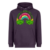 Plum Happy St. Patrick's Day Rainbow And Shamrock Heavyweight Hoodie - RanaPortraitStore