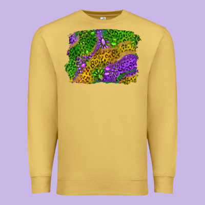 Leopard Gemstone Mardi Gras Premium Sweatshirt Designed By Ranaportraitstore