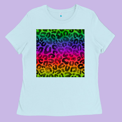 Colorful Leopard Seamless Pattern Ladies Tee Designed By Bundleandbundleshop