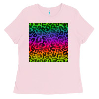 Bubblegum Pink colorful leopard seamless pattern Ladies Tee - BundleAndBundleShop