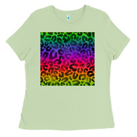 Matcha colorful leopard seamless pattern Ladies Tee - BundleAndBundleShop
