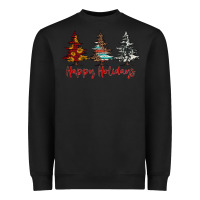 Black happy holidays christmas trees Heavyweight Sweatshirt - Jasminsmagicworld