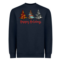 Navy happy holidays christmas trees Heavyweight Sweatshirt - Jasminsmagicworld