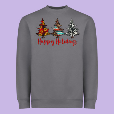 Happy Holidays Christmas Trees Heavyweight Sweatshirt Designed By Jasminsmagicworld