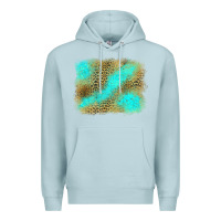 Blue Mist Turquoise Leopard Background Premium Hoodie - Jasminsmagicworld