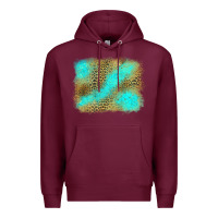 Burgundy Turquoise Leopard Background Premium Hoodie - Jasminsmagicworld