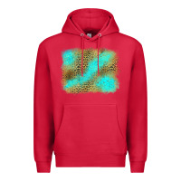 Cardinal Turquoise Leopard Background Premium Hoodie - Jasminsmagicworld