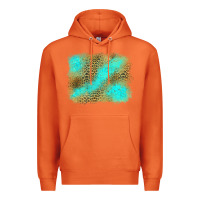 Carrot Turquoise Leopard Background Premium Hoodie - Jasminsmagicworld
