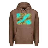 Chestnut Turquoise Leopard Background Premium Hoodie - Jasminsmagicworld