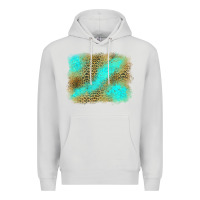 Dove Grey Turquoise Leopard Background Premium Hoodie - Jasminsmagicworld