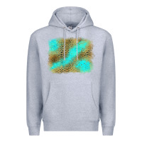 Heather Grey Turquoise Leopard Background Premium Hoodie - Jasminsmagicworld