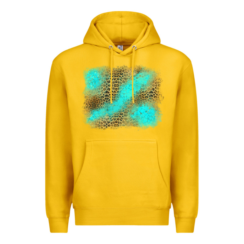 Turquoise Leopard Background Premium Hoodie by Jasminsmagicworld | Teevron