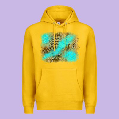 Turquoise Leopard Background Premium Hoodie Designed By Jasminsmagicworld
