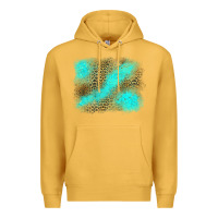 Mustard Turquoise Leopard Background Premium Hoodie - Jasminsmagicworld