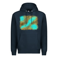 Navy Turquoise Leopard Background Premium Hoodie - Jasminsmagicworld