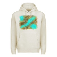 Oatmeal Heather Turquoise Leopard Background Premium Hoodie - Jasminsmagicworld
