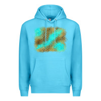 Ocean Blue Turquoise Leopard Background Premium Hoodie - Jasminsmagicworld