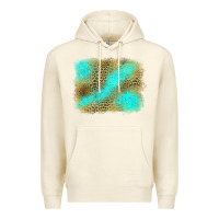 Sandshell Turquoise Leopard Background Premium Hoodie - Jasminsmagicworld