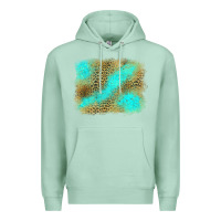 Seafoam Turquoise Leopard Background Premium Hoodie - Jasminsmagicworld