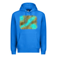 True Royal Turquoise Leopard Background Premium Hoodie - Jasminsmagicworld