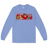 Colony Blue Merry Christmas Long Sleeve Tee - CowhideDigitalArt