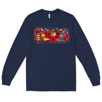 Navy Merry Christmas Long Sleeve Tee - CowhideDigitalArt