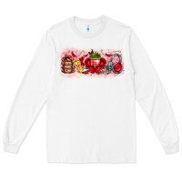 White Merry Christmas Long Sleeve Tee - CowhideDigitalArt