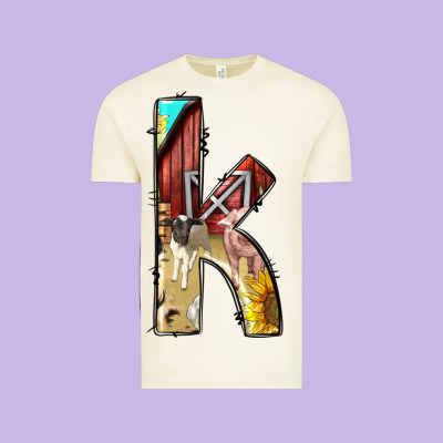 Farm Life Alphabet Lowercase Letters K Vintage Tee Designed By Bundleandbundleshop