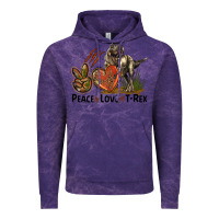Cloud Purple Peace Love T Rex Vintage Hoodie - LillyAllenDesigns