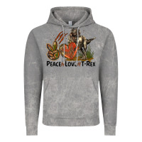 Cloud Rock Peace Love T Rex Vintage Hoodie - LillyAllenDesigns
