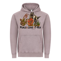 Vintage Zinc Peace Love T Rex Vintage Hoodie - LillyAllenDesigns