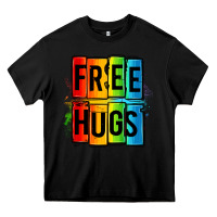 Black free hugs Heavy Core Tee - OliviaCreatesArt