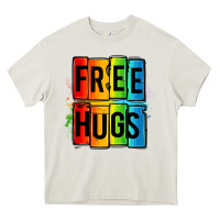 Cream free hugs Heavy Core Tee - OliviaCreatesArt