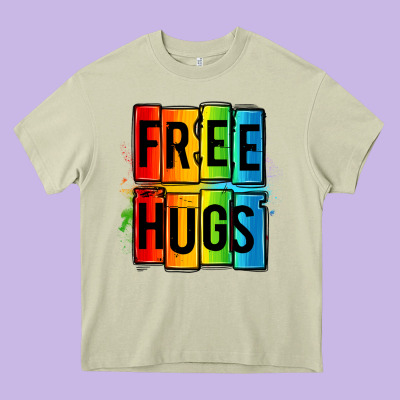 Free Hugs Heavy Core Tee Designed By Oliviacreatesart