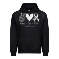 Black Peace Love Cure Lung Cancer Urban Hoodie - Jasminsmagicworld