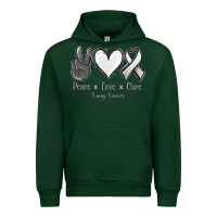 Forest Green Peace Love Cure Lung Cancer Urban Hoodie - Jasminsmagicworld