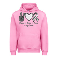 Fuchsia Pink Peace Love Cure Lung Cancer Urban Hoodie - Jasminsmagicworld