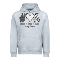 Heather Grey Peace Love Cure Lung Cancer Urban Hoodie - Jasminsmagicworld