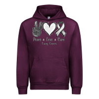 Mauve Wine Peace Love Cure Lung Cancer Urban Hoodie - Jasminsmagicworld